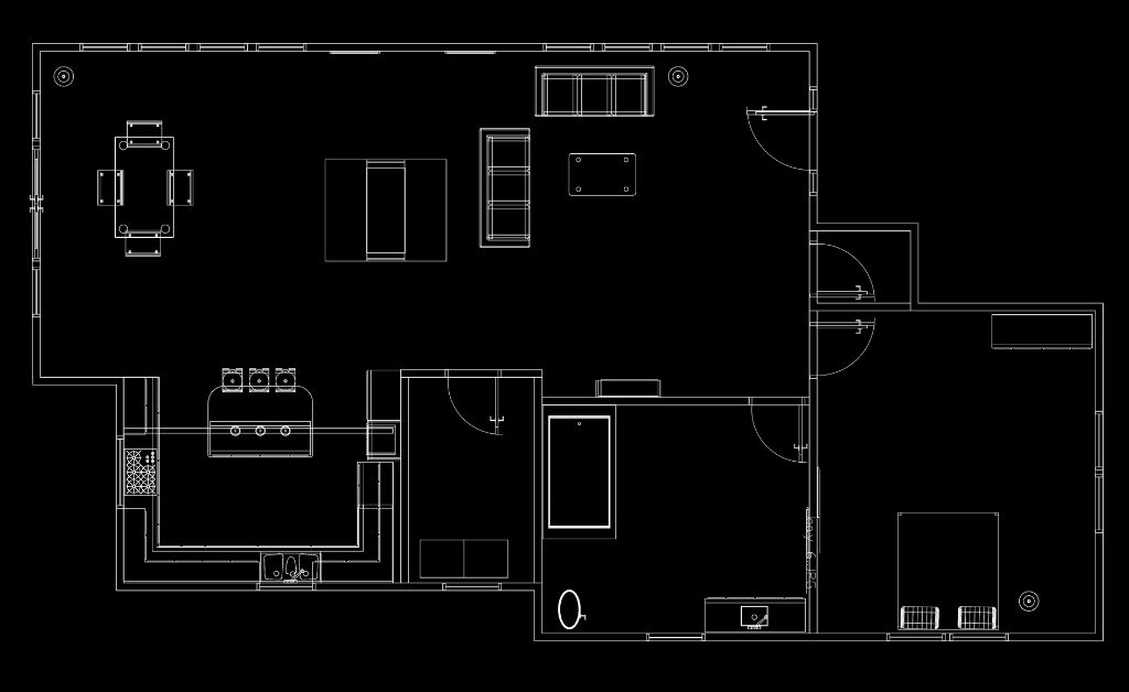floor plan with black background